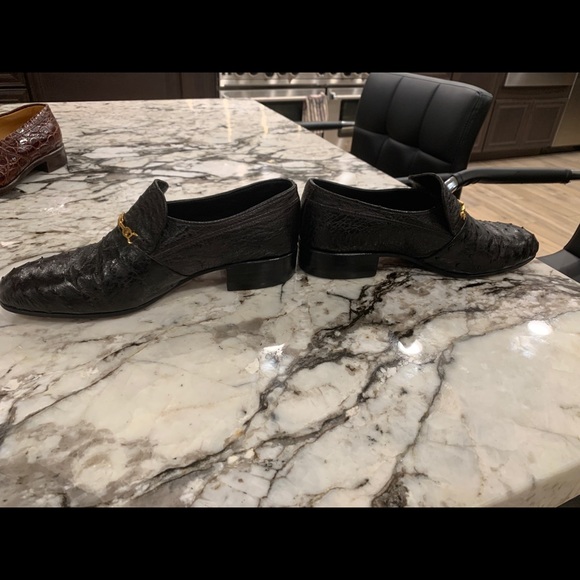 Men’s genuine ostrich skin dress shoes size 9.5 main image 6
